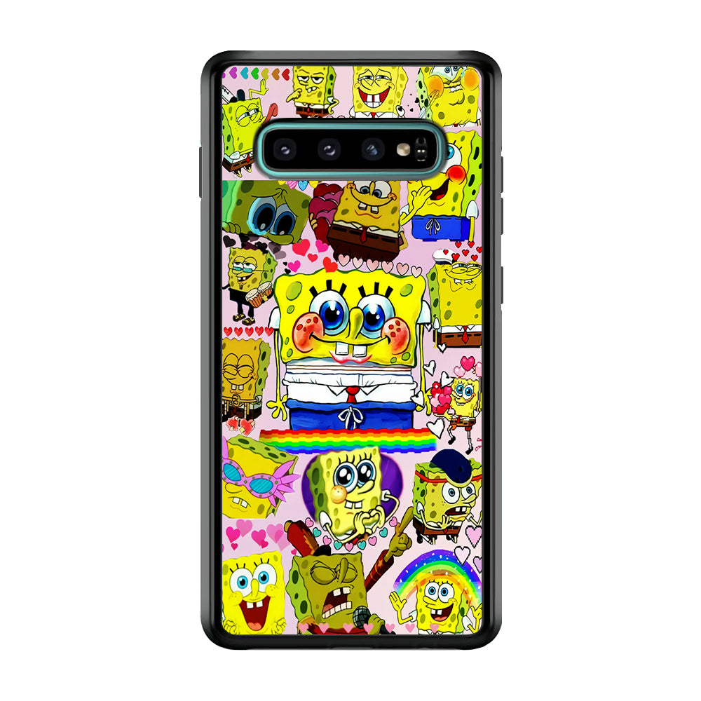 Spongebob Cute Character Samsung Galaxy S10 Case-Phone Case-Rubber Black (2D Case)-Altracase