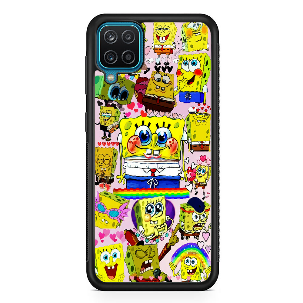 Spongebob Cute Character Samsung Galaxy A12 Case-Phone Case-Rubber Black (2D Case)-Altracase