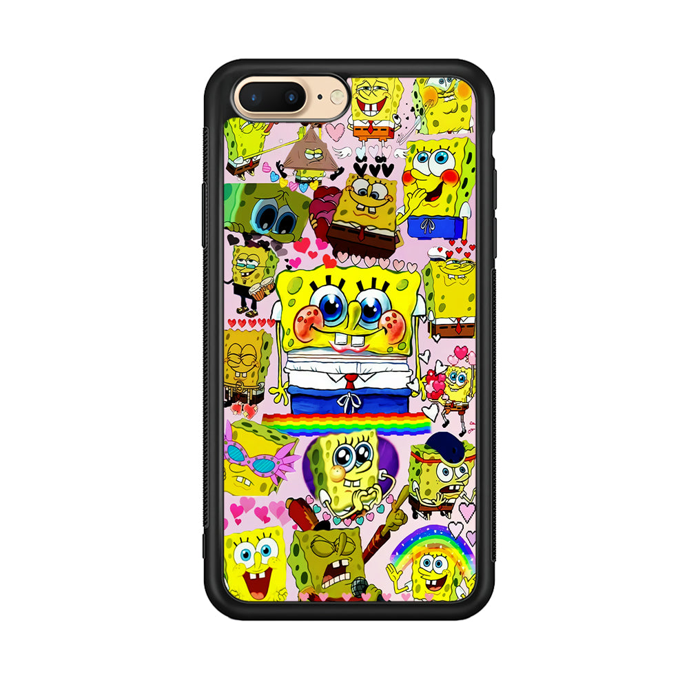Spongebob Cute Character iPhone 8 Plus Case-Phone Case-Rubber Black (2D Case)-Altracase