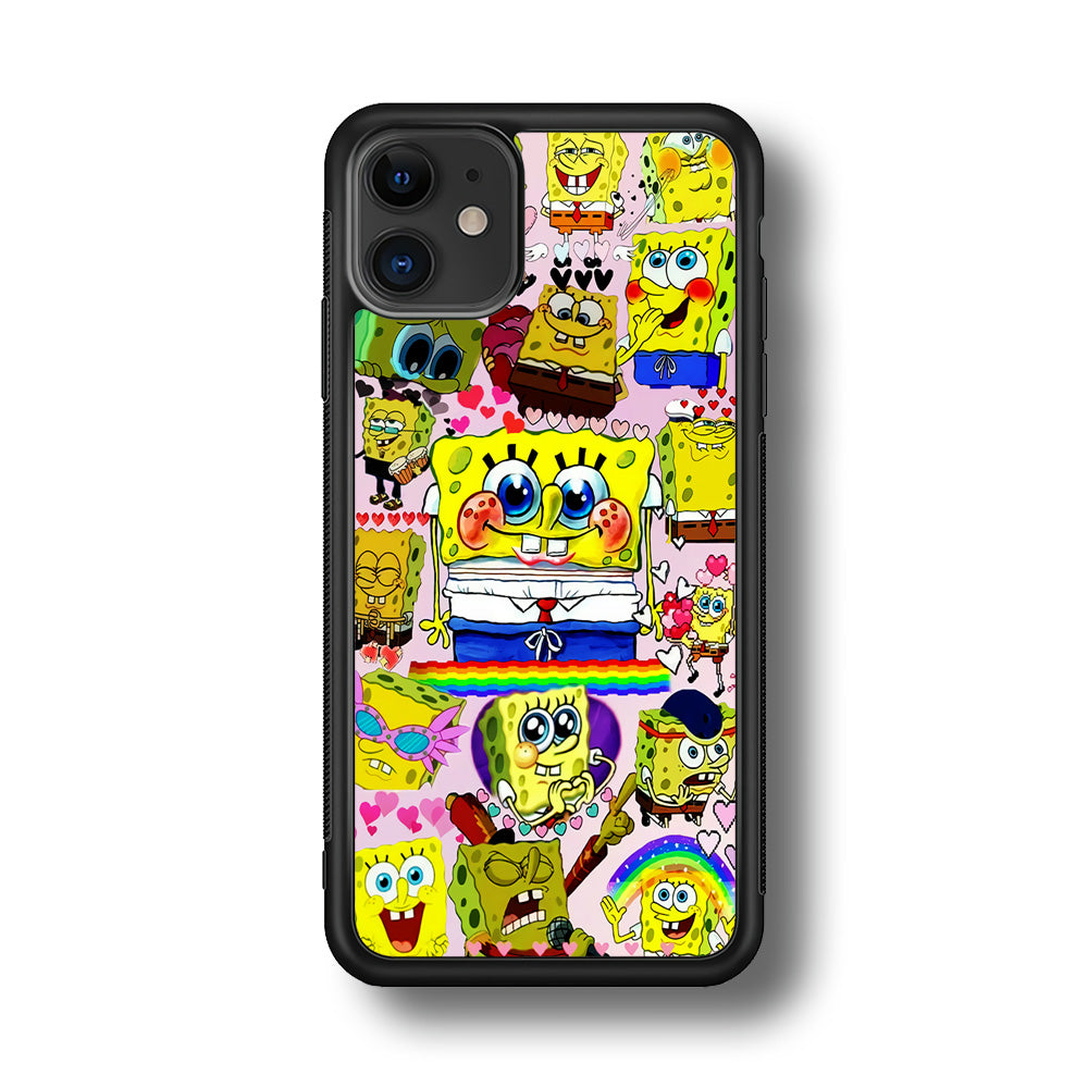 Spongebob Cute Character iPhone 11 Case-Phone Case-Rubber Black (2D Case)-Altracase