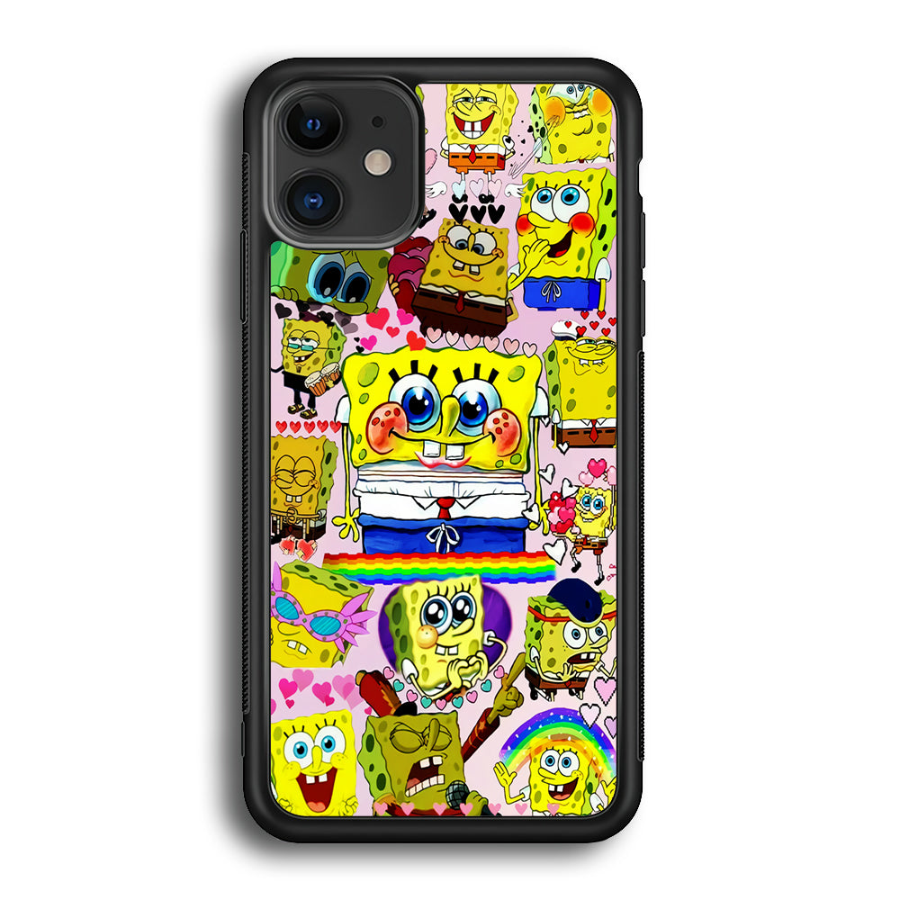 Spongebob Cute Character iPhone 12 Case-Phone Case-Rubber Black (2D Case)-Altracase