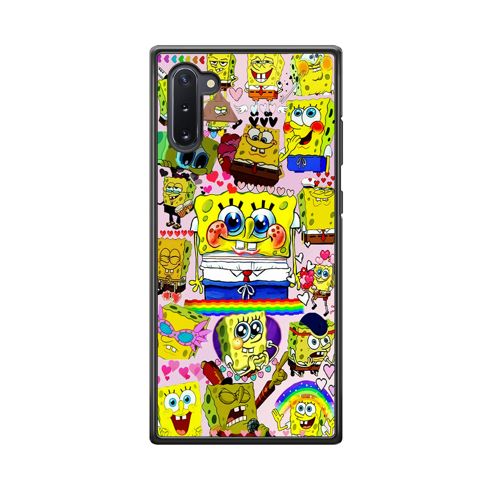 Spongebob Cute Character Samsung Galaxy Note 10 Case-Phone Case-Rubber Black (2D Case)-Altracase