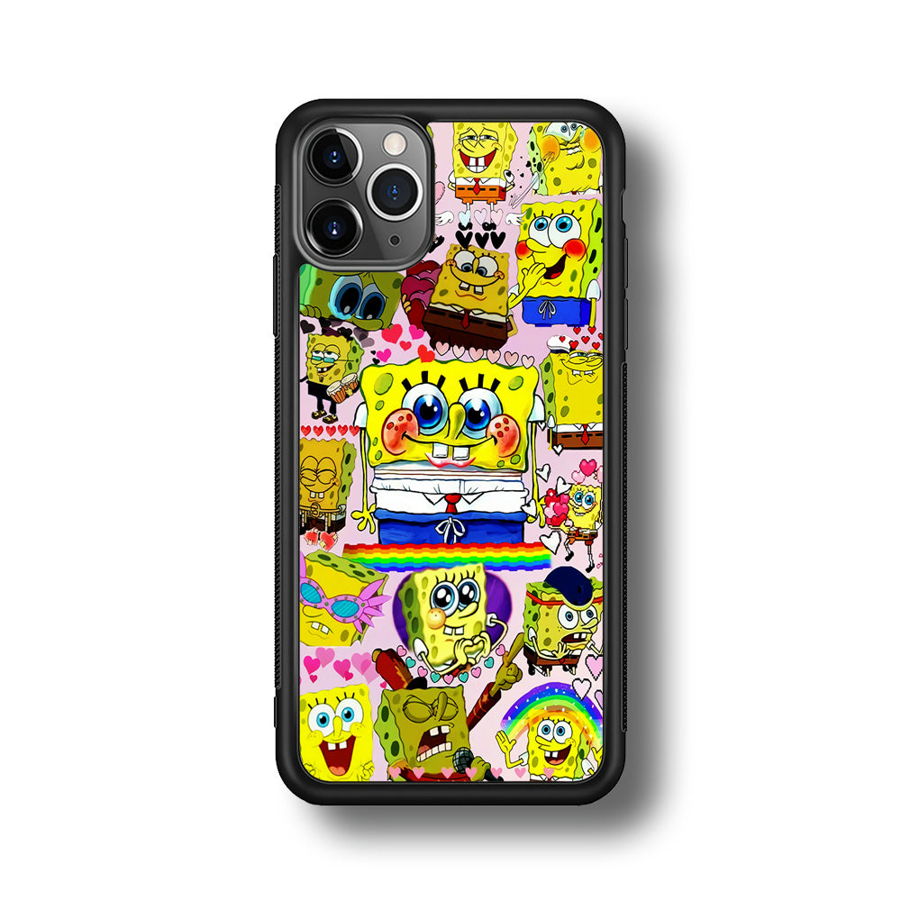 Spongebob Cute Character iPhone 11 Pro Max Case-Phone Case-Rubber Black (2D Case)-Altracase