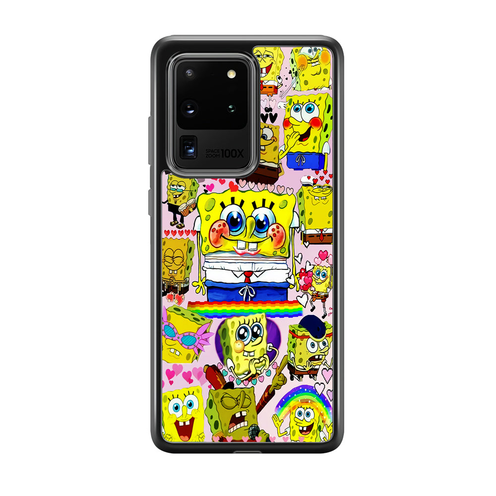 Spongebob Cute Character Samsung Galaxy S20 Ultra Case-Phone Case-Tempered Glass Case-Altracase