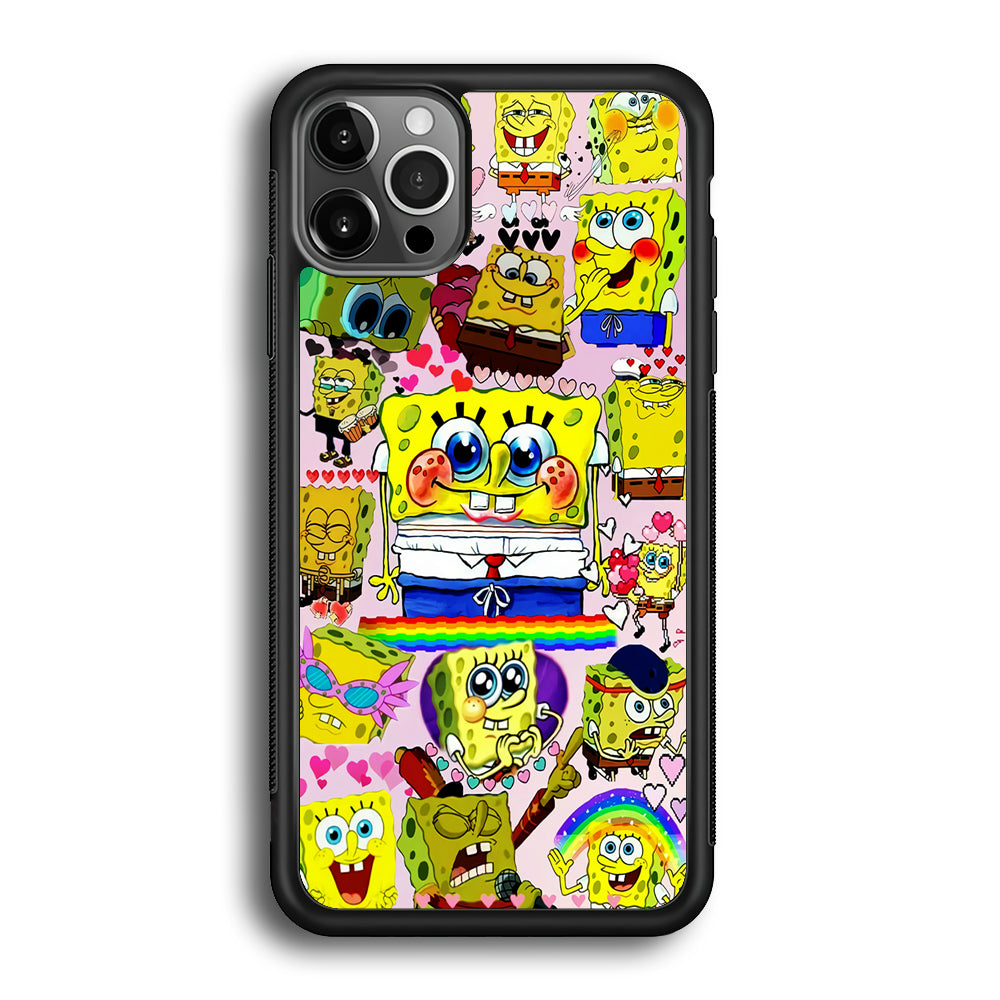 Spongebob Cute Character iPhone 12 Pro Max Case-Phone Case-Rubber Black (2D Case)-Altracase