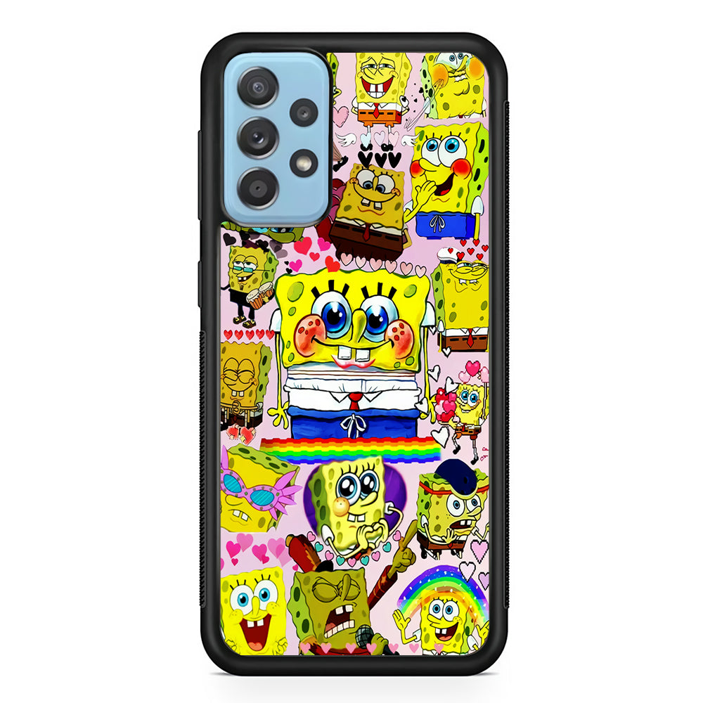 Spongebob Cute Character Samsung Galaxy A72 Case-Phone Case-Rubber Black (2D Case)-Altracase