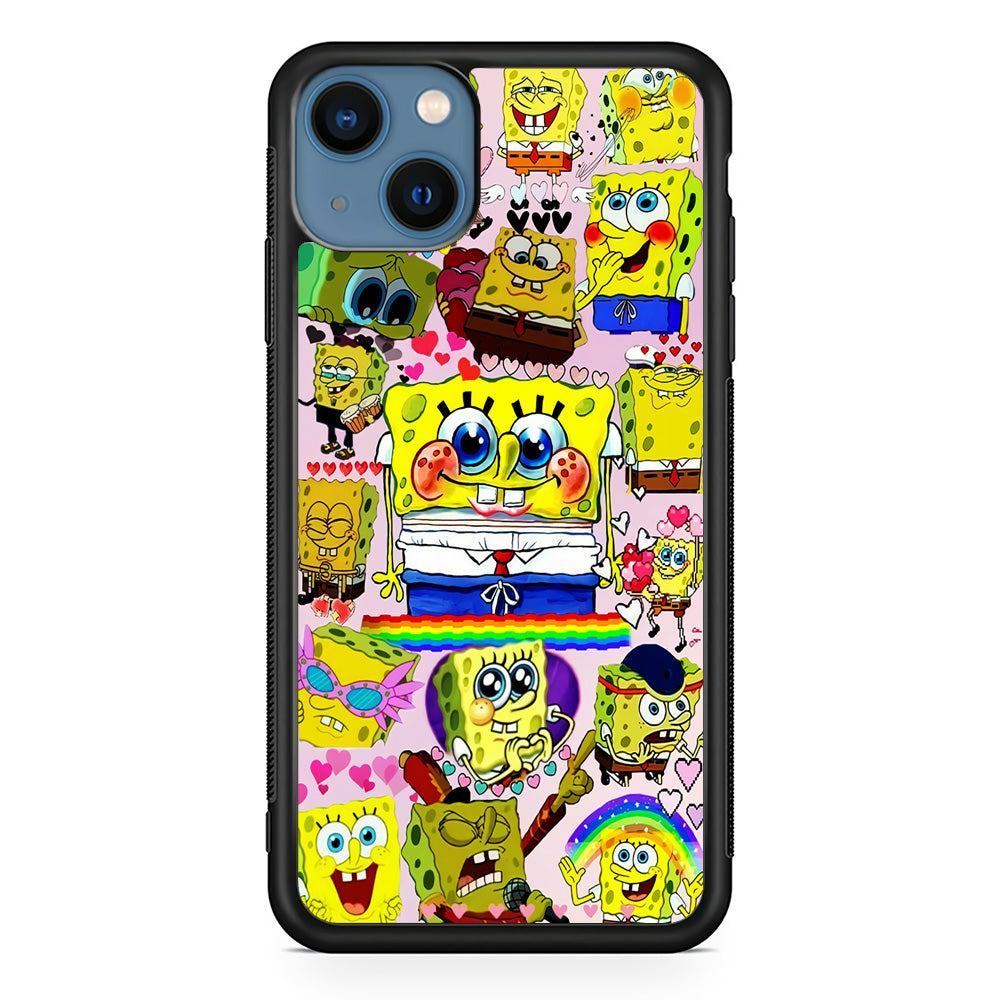Spongebob Cute Character iPhone 13 Case-Phone Case-Rubber Black (2D Case)-Altracase
