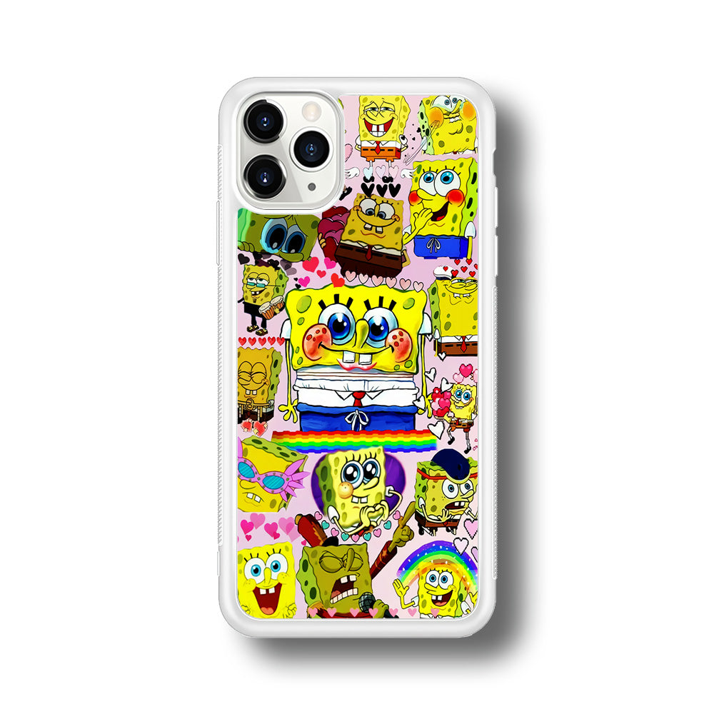 Spongebob Cute Character iPhone 11 Pro Max Case-Phone Case-Rubber White (2D Case)-Altracase