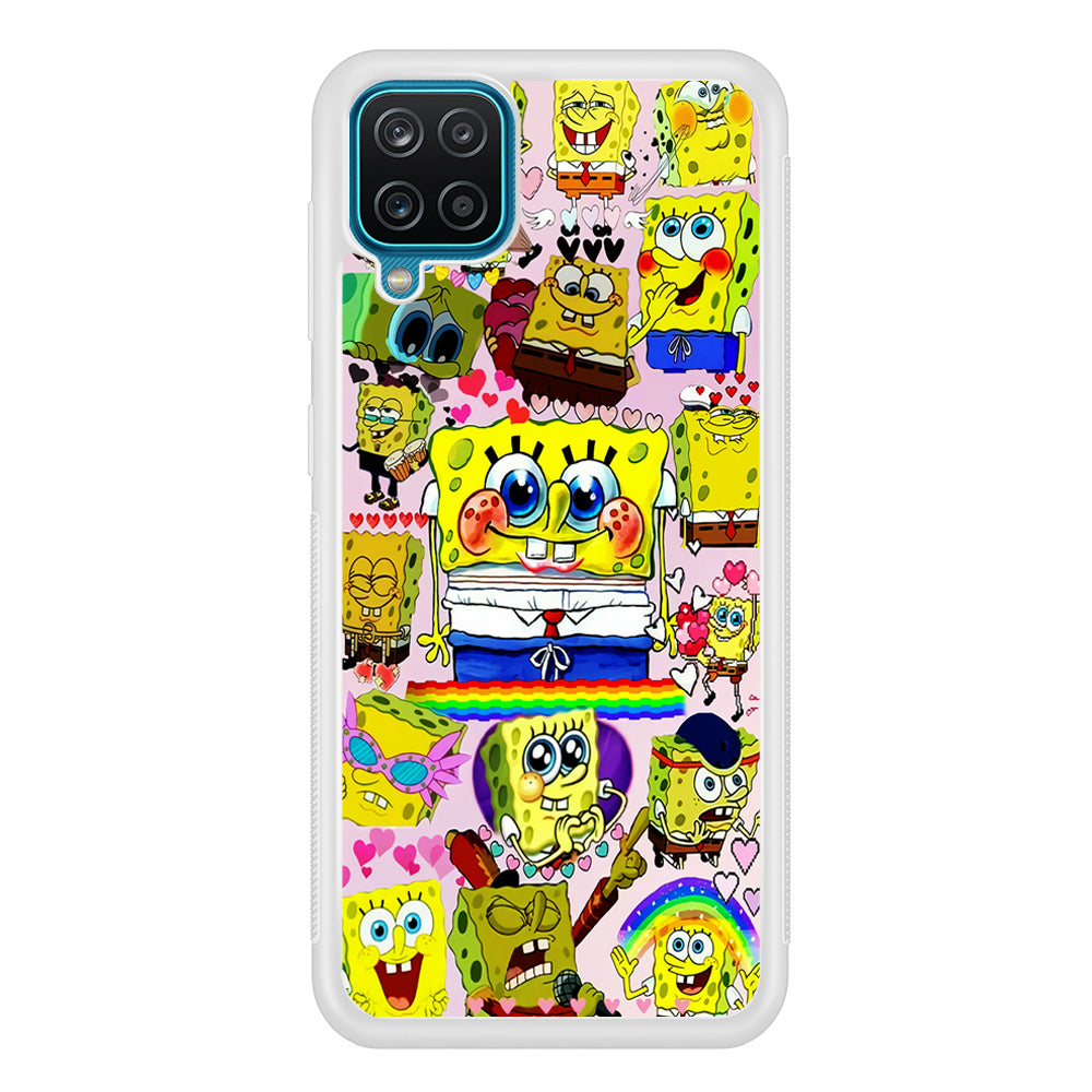 Spongebob Cute Character Samsung Galaxy A12 Case-Phone Case-Rubber White (2D Case)-Altracase