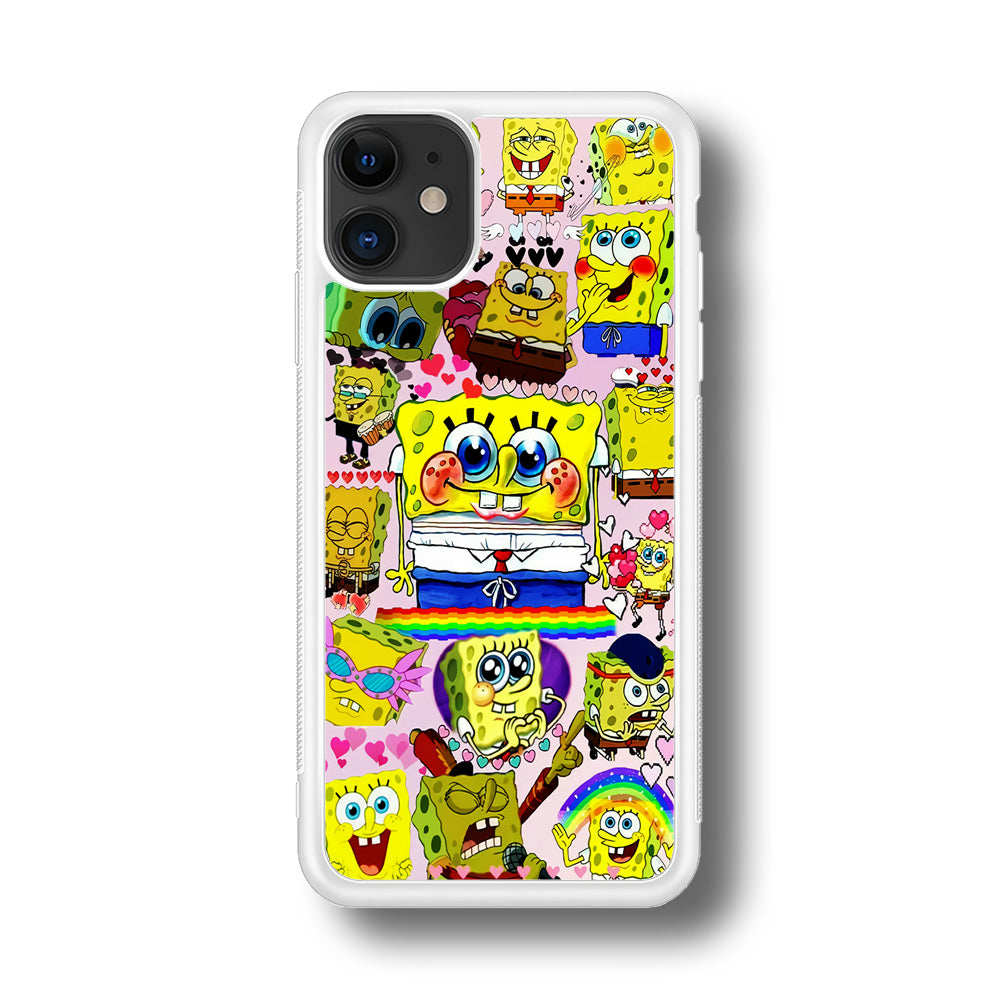 Spongebob Cute Character iPhone 11 Case-Phone Case-Rubber White (2D Case)-Altracase