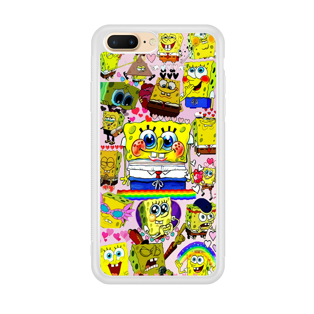 Spongebob Cute Character iPhone 8 Plus Case-Phone Case-Rubber White (2D Case)-Altracase