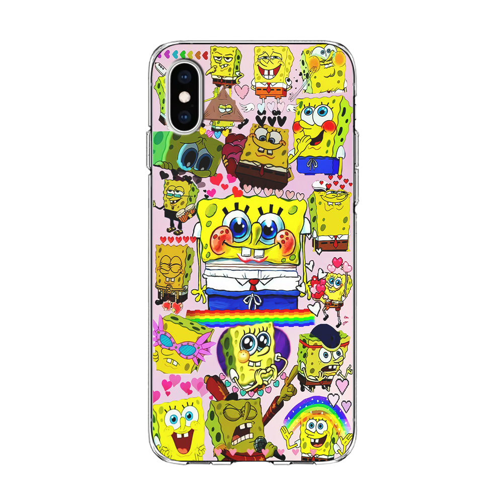 Spongebob Cute Character iPhone Xs Case-Phone Case-Clear Soft Case-Altracase
