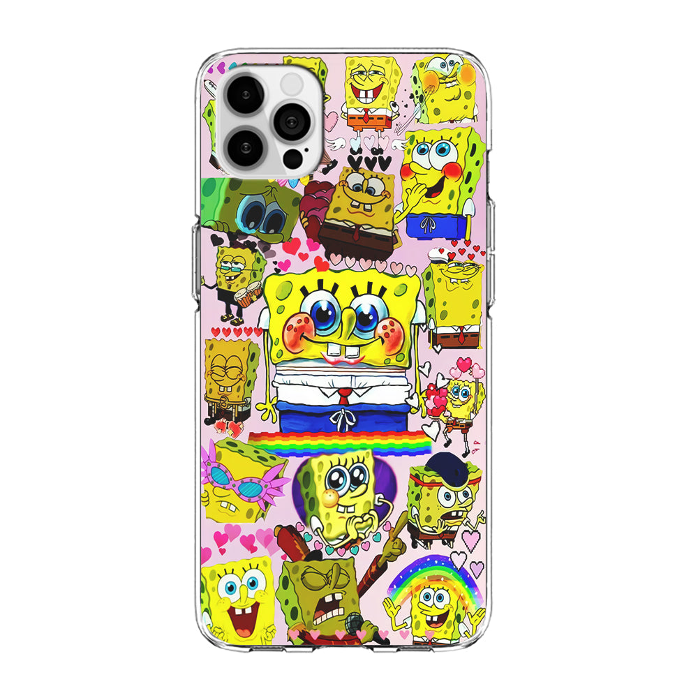 Spongebob Cute Character iPhone 15 Pro Case-Phone Case-Clear Soft Case-Altracase