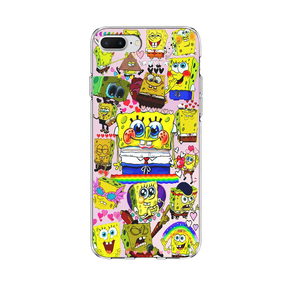 Spongebob Cute Character iPhone 8 Plus Case-Phone Case-Clear Soft Case-Altracase
