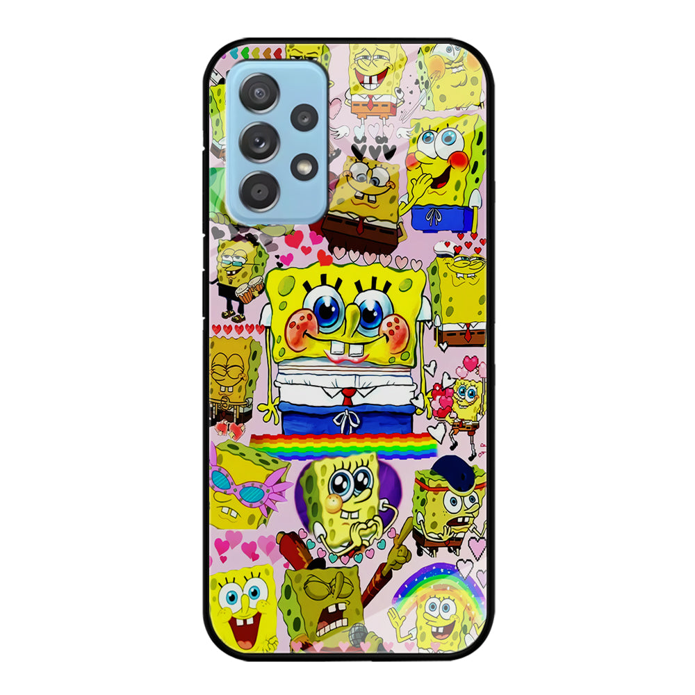 Spongebob Cute Character Samsung Galaxy A72 Case-Phone Case-Tempered Glass Case-Altracase