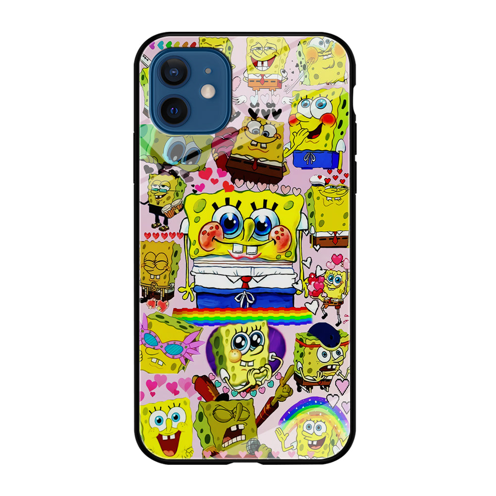 Spongebob Cute Character iPhone 12 Case-Phone Case-Tempered Glass Case-Altracase