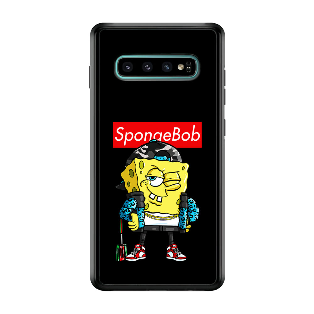 Spongebob Hypebeast Samsung Galaxy S10 Case-Phone Case-Rubber Black (2D Case)-Altracase