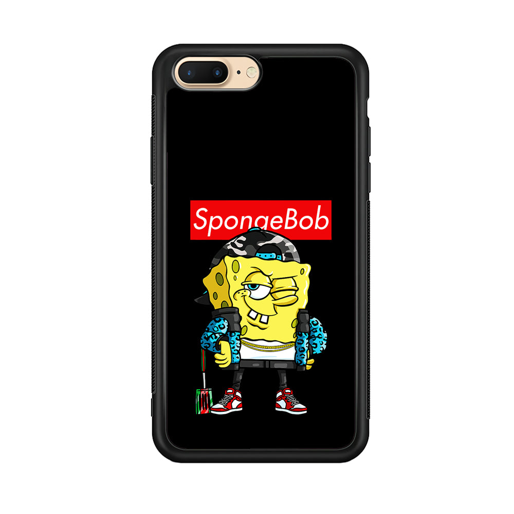 Spongebob Hypebeast iPhone 8 Plus Case-Phone Case-Rubber Black (2D Case)-Altracase