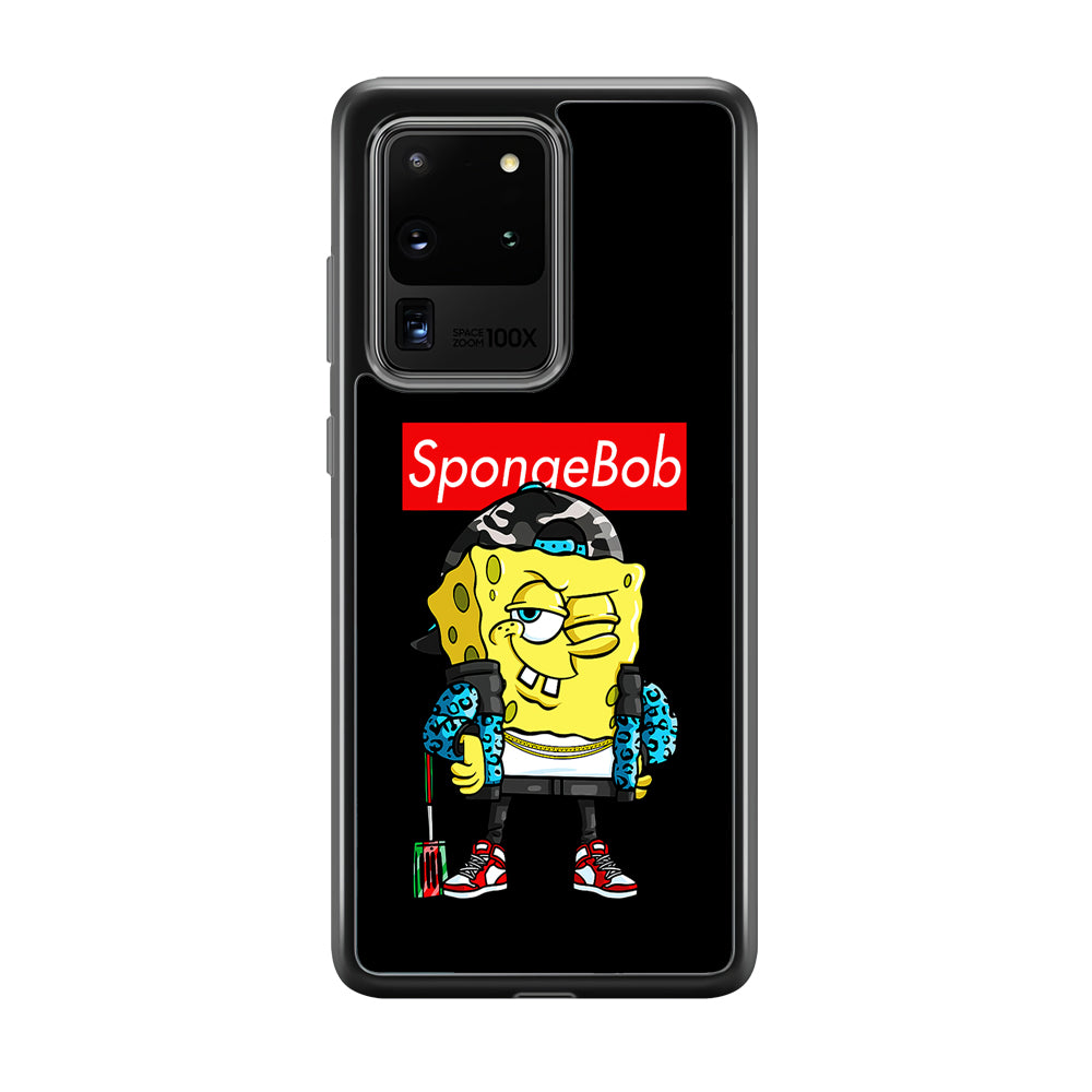 Spongebob Hypebeast Samsung Galaxy S20 Ultra Case-Phone Case-Rubber Black (2D Case)-Altracase