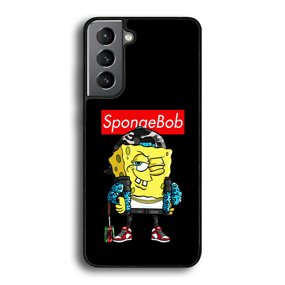 Spongebob Hypebeast Samsung Galaxy S21 Case-Phone Case-Rubber Black (2D Case)-Altracase