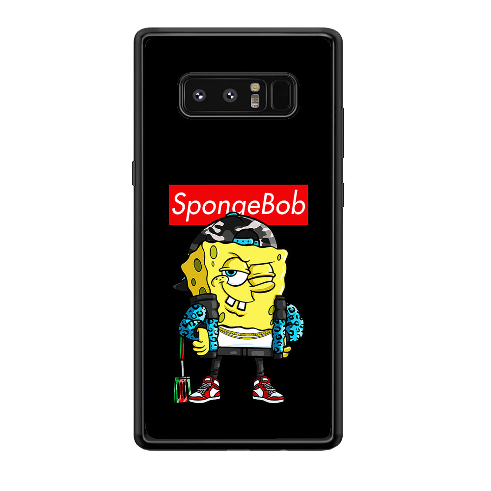 Spongebob Hypebeast Samsung Galaxy Note 8 Case-Phone Case-Rubber Black (2D Case)-Altracase