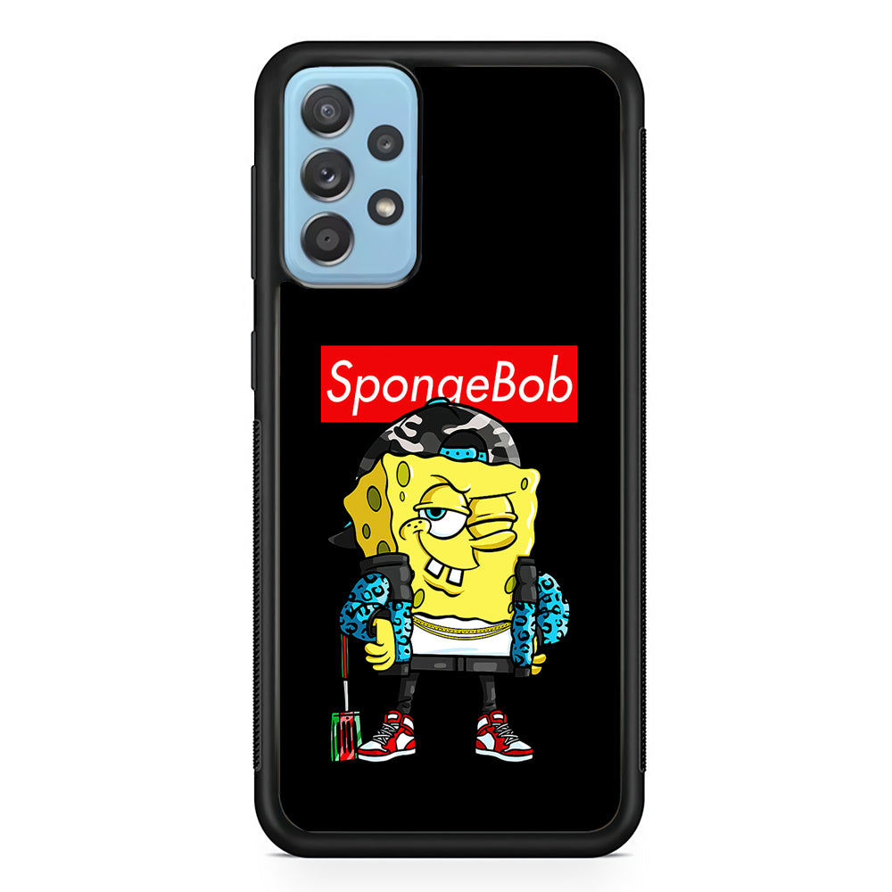 Spongebob Hypebeast Samsung Galaxy A72 Case-Phone Case-Rubber Black (2D Case)-Altracase