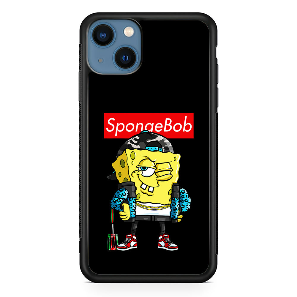 Spongebob Hypebeast iPhone 13 Case-Phone Case-Rubber Black (2D Case)-Altracase