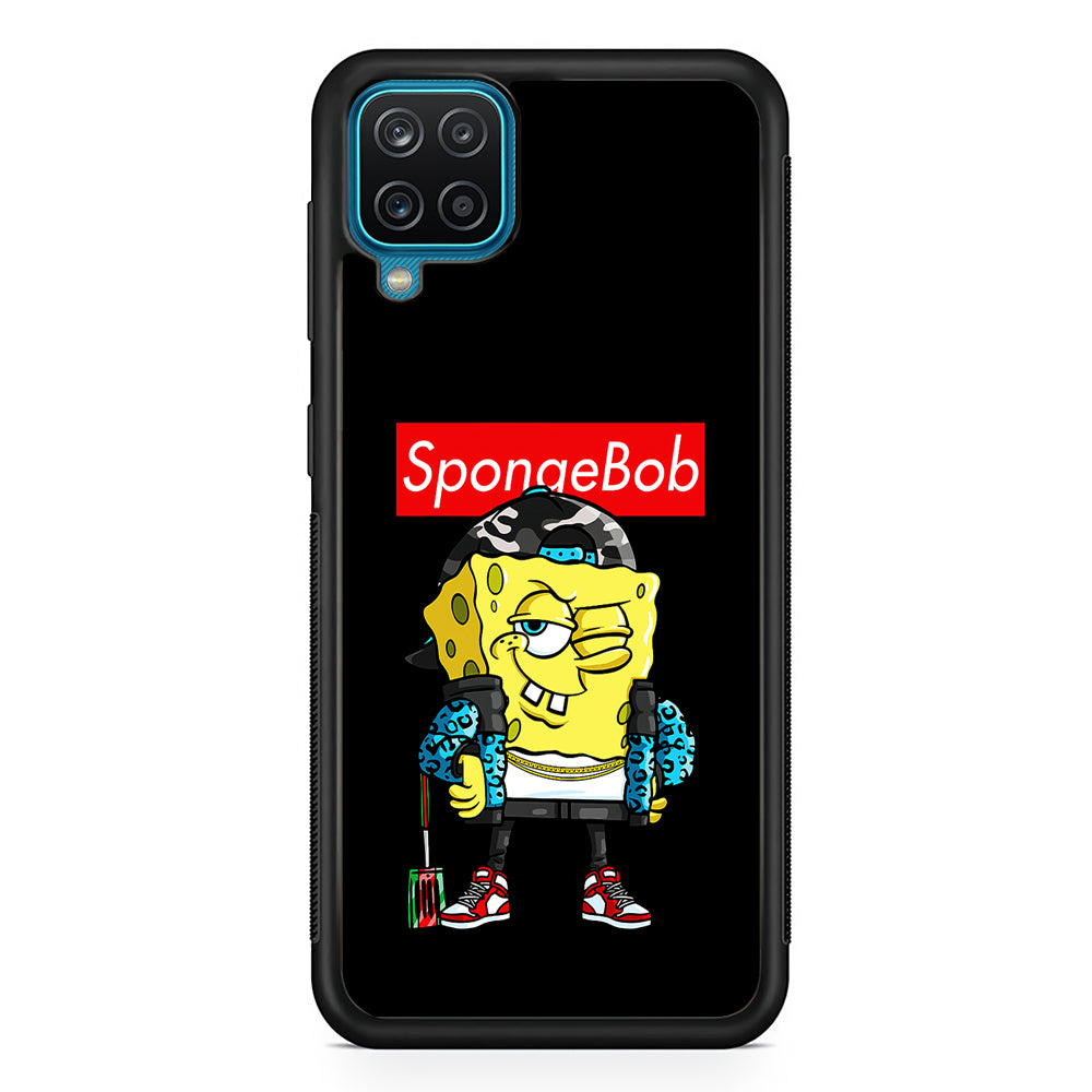 Spongebob Hypebeast Samsung Galaxy A12 Case-Phone Case-Rubber Black (2D Case)-Altracase