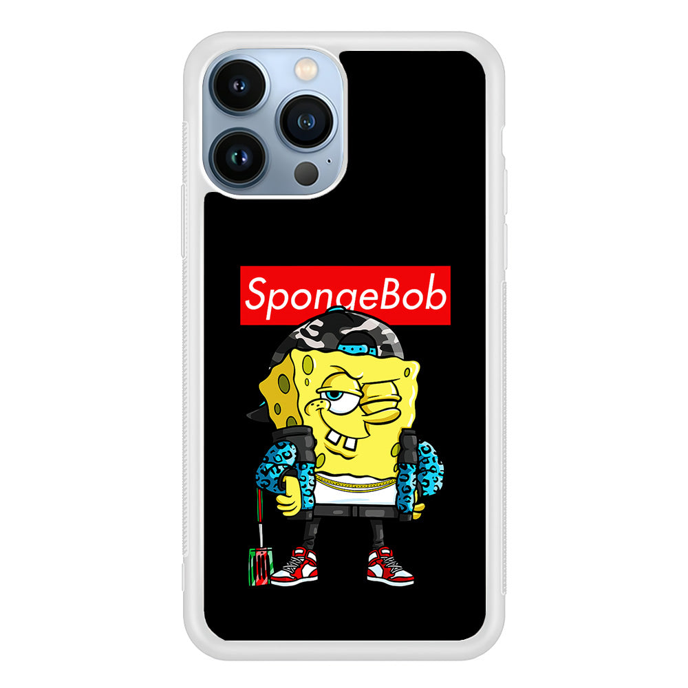 Spongebob Hypebeast iPhone 15 Pro Case-Phone Case-Rubber White (2D Case)-Altracase