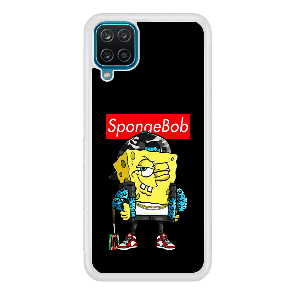 Spongebob Hypebeast Samsung Galaxy A12 Case-Phone Case-Rubber White (2D Case)-Altracase