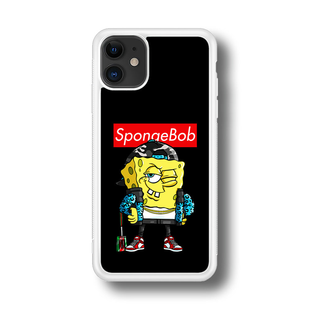 Spongebob Hypebeast iPhone 11 Case-Phone Case-Rubber White (2D Case)-Altracase