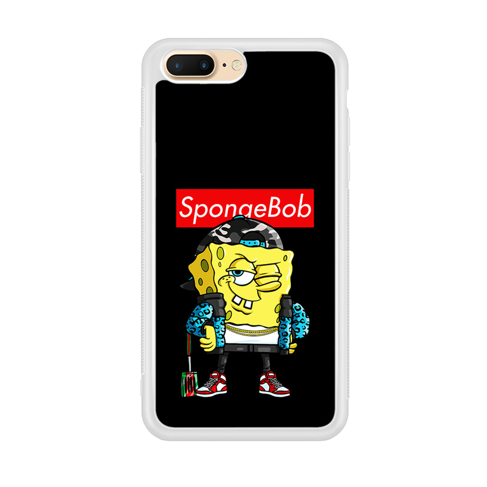 Spongebob Hypebeast iPhone 8 Plus Case-Phone Case-Rubber White (2D Case)-Altracase