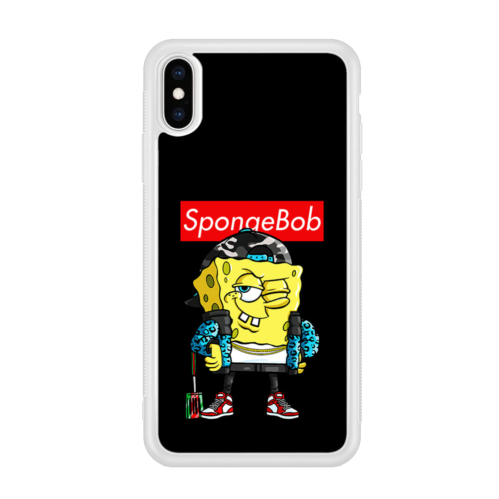Spongebob Hypebeast iPhone Xs Case-Phone Case-Rubber White (2D Case)-Altracase