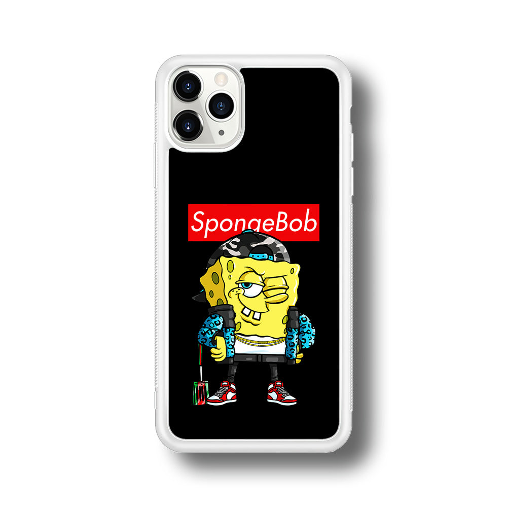 Spongebob Hypebeast iPhone 11 Pro Max Case-Phone Case-Rubber White (2D Case)-Altracase