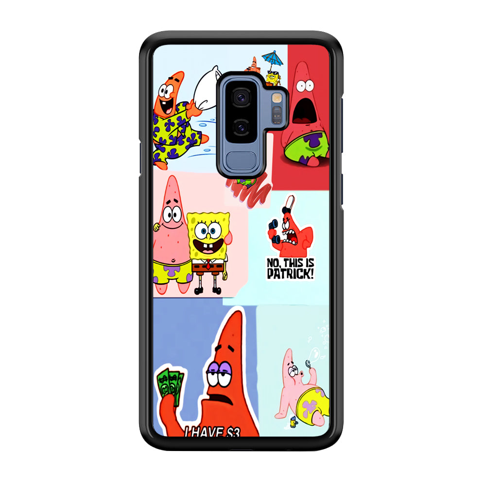 Spongebob Patrick Aesthetic Samsung Galaxy S9 Plus Case-Phone Case-Rubber Black (2D Case)-Altracase