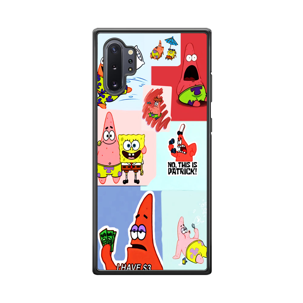 Spongebob Patrick Aesthetic Samsung Galaxy Note 10 Plus Case-Phone Case-Rubber Black (2D Case)-Altracase