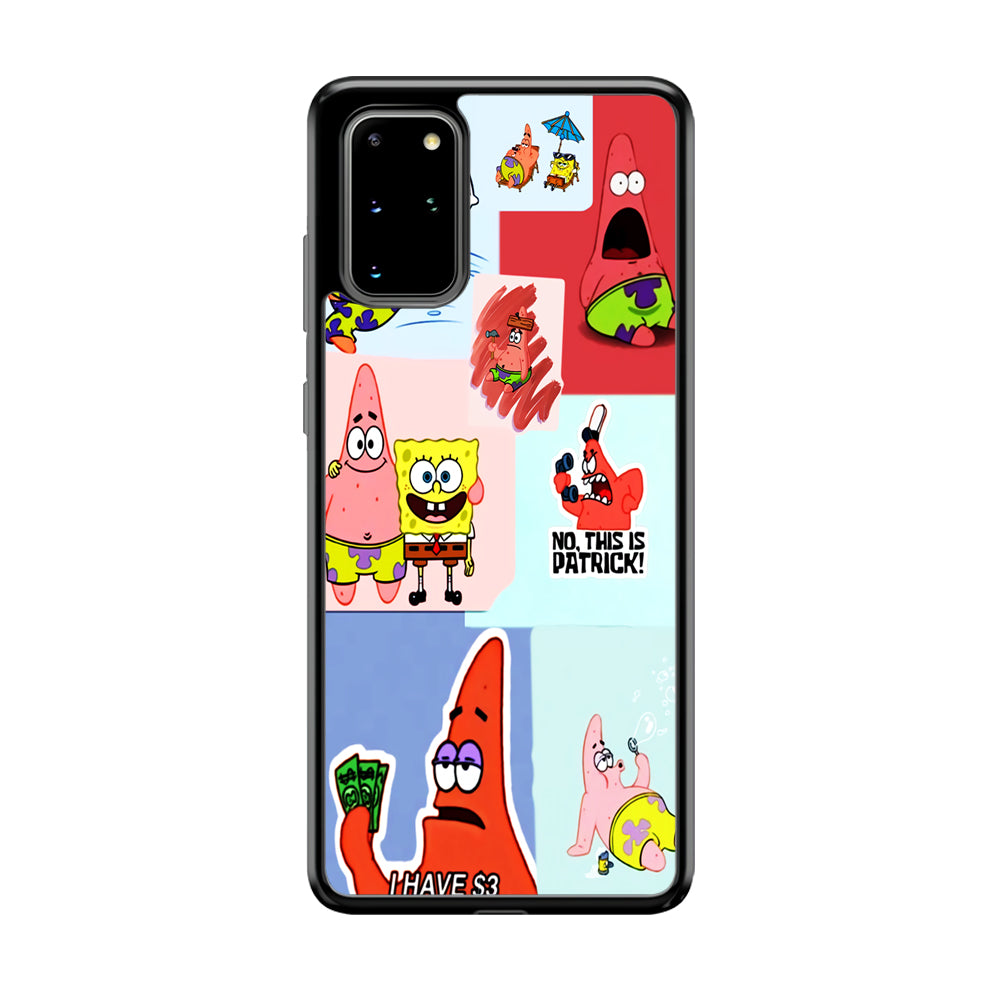 Spongebob Patrick Aesthetic Samsung Galaxy S20 Plus Case-Phone Case-Rubber Black (2D Case)-Altracase