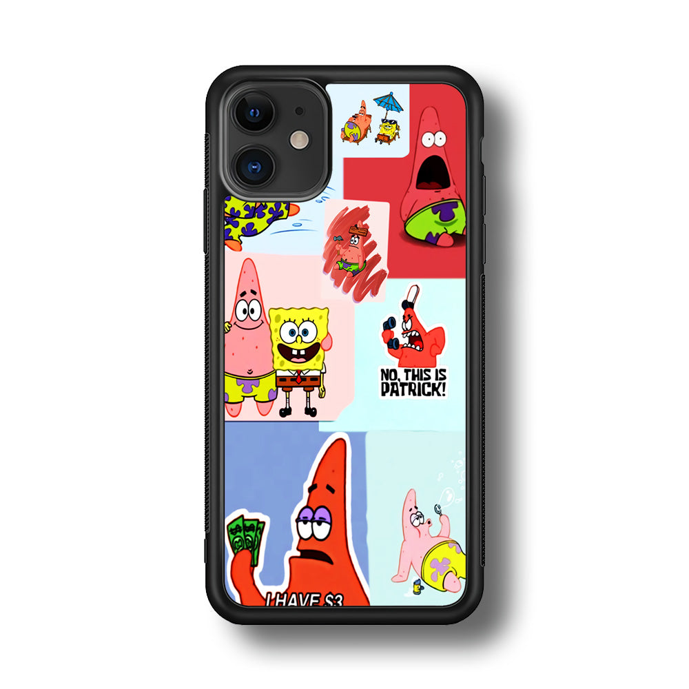 Spongebob Patrick Aesthetic iPhone 11 Case-Phone Case-Rubber Black (2D Case)-Altracase