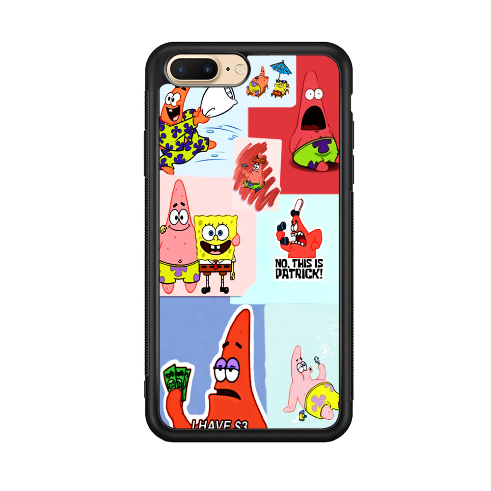 Spongebob Patrick Aesthetic iPhone 8 Plus Case-Phone Case-Rubber Black (2D Case)-Altracase