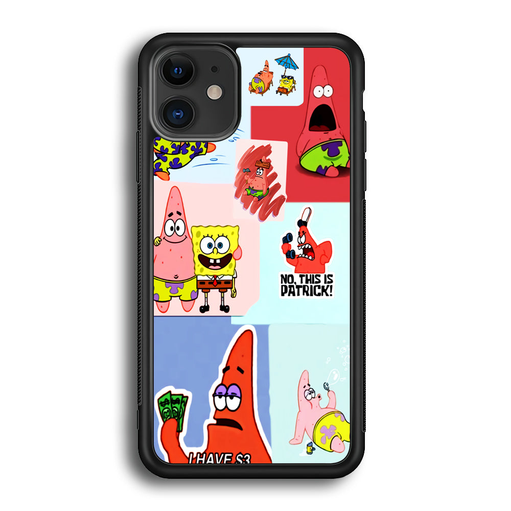 Spongebob Patrick Aesthetic iPhone 12 Case-Phone Case-Rubber Black (2D Case)-Altracase