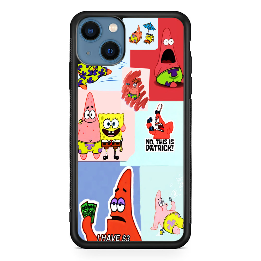 Spongebob Patrick Aesthetic iPhone 13 Case-Phone Case-Rubber Black (2D Case)-Altracase