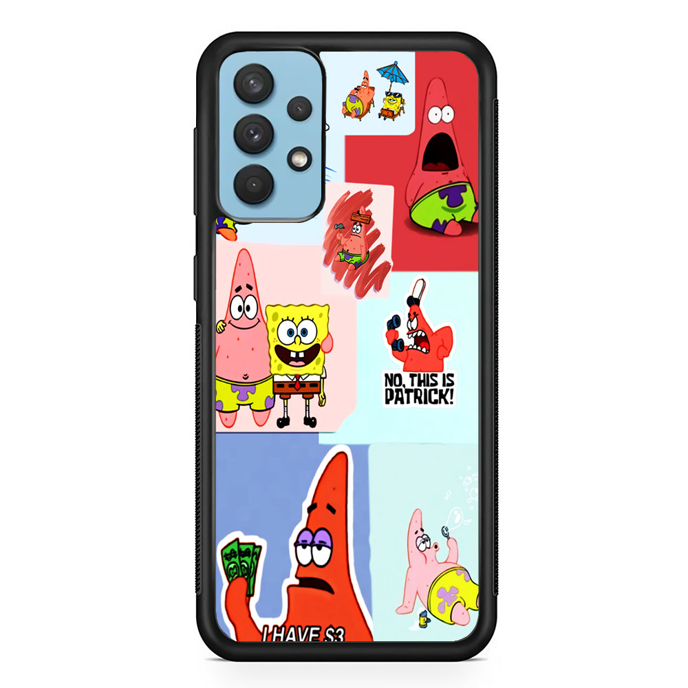 Spongebob Patrick Aesthetic Samsung Galaxy A32 Case-Phone Case-Rubber Black (2D Case)-Altracase