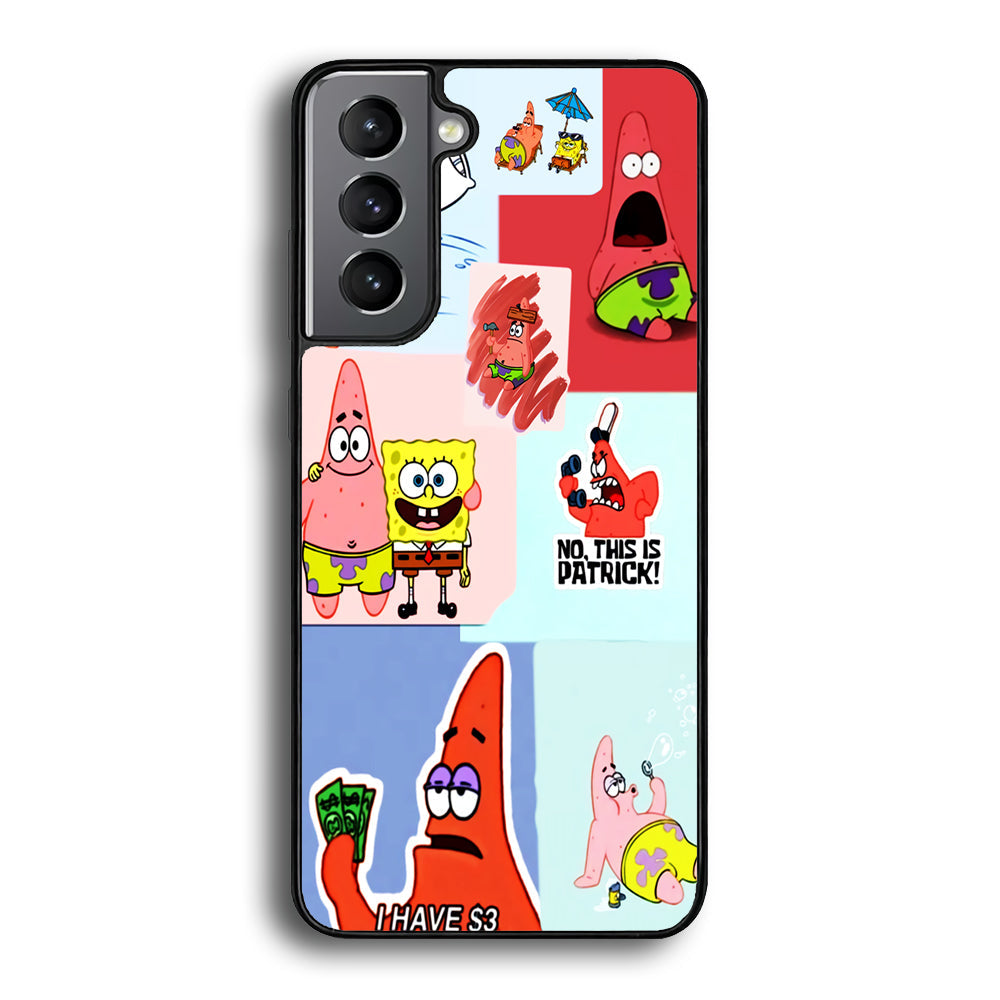 Spongebob Patrick Aesthetic Samsung Galaxy S25 Case-Phone Case-Rubber Black (2D Case)-Altracase
