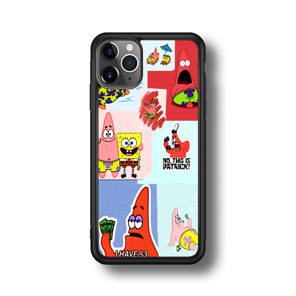 Spongebob Patrick Aesthetic iPhone 11 Pro Max Case-Phone Case-Rubber Black (2D Case)-Altracase