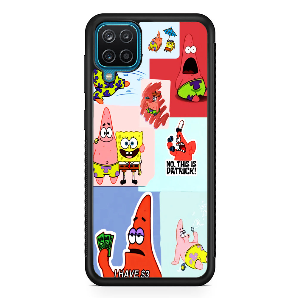 Spongebob Patrick Aesthetic Samsung Galaxy A12 Case-Phone Case-Rubber Black (2D Case)-Altracase