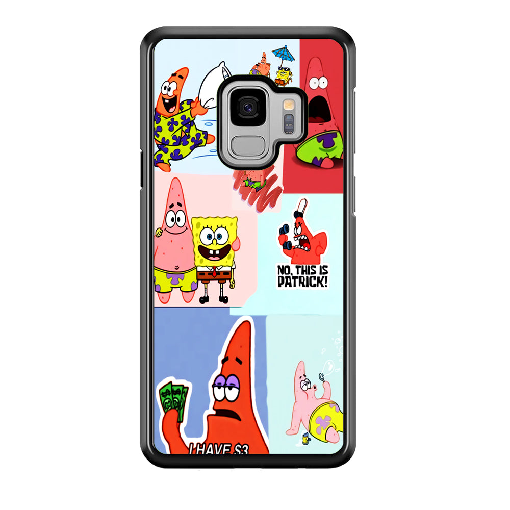 Spongebob Patrick Aesthetic Samsung Galaxy S9 Case-Phone Case-Rubber Black (2D Case)-Altracase