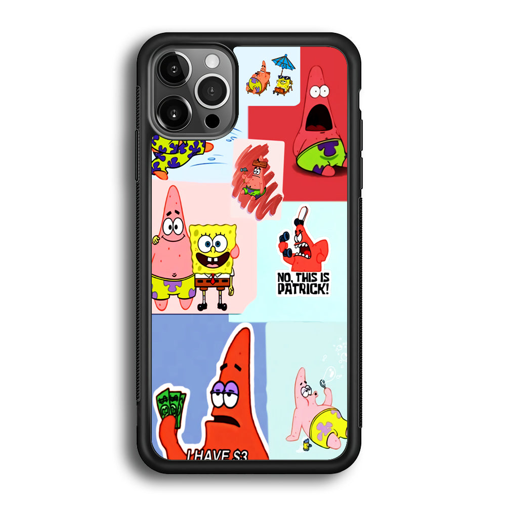Spongebob Patrick Aesthetic iPhone 12 Pro Max Case-Phone Case-Rubber Black (2D Case)-Altracase