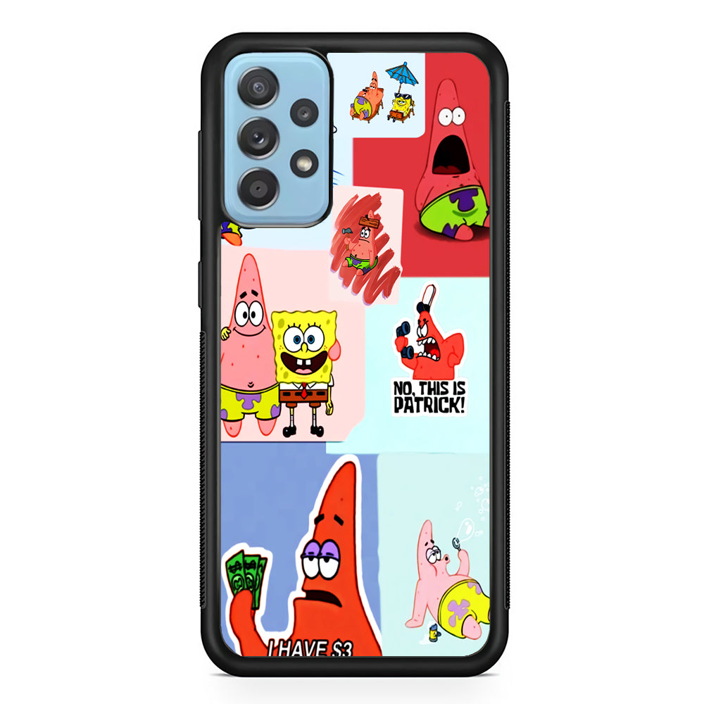 Spongebob Patrick Aesthetic Samsung Galaxy A72 Case-Phone Case-Rubber Black (2D Case)-Altracase