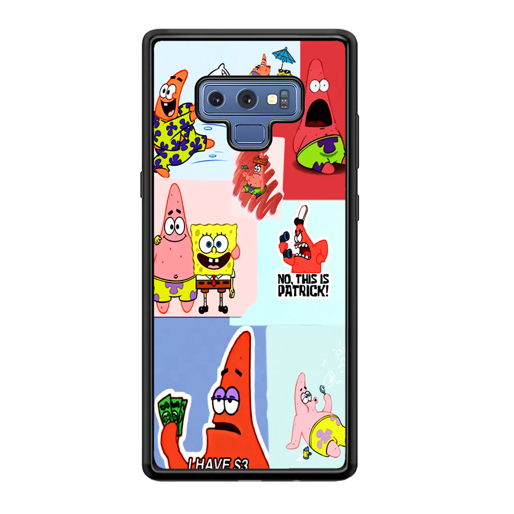 Spongebob Patrick Aesthetic Samsung Galaxy Note 9 Case-Phone Case-Rubber Black (2D Case)-Altracase