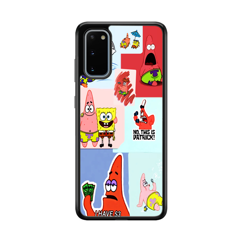 Spongebob Patrick Aesthetic Samsung Galaxy S20 Case-Phone Case-Rubber Black (2D Case)-Altracase